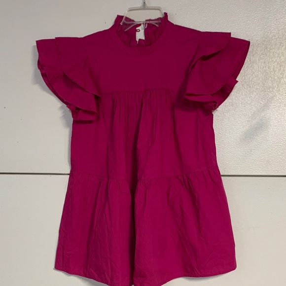 MAEVE ANTHROPOLOGIE OPHELIA BABYDOLL TUNIC BLOUSE PINK XS - Picture 2 of 6